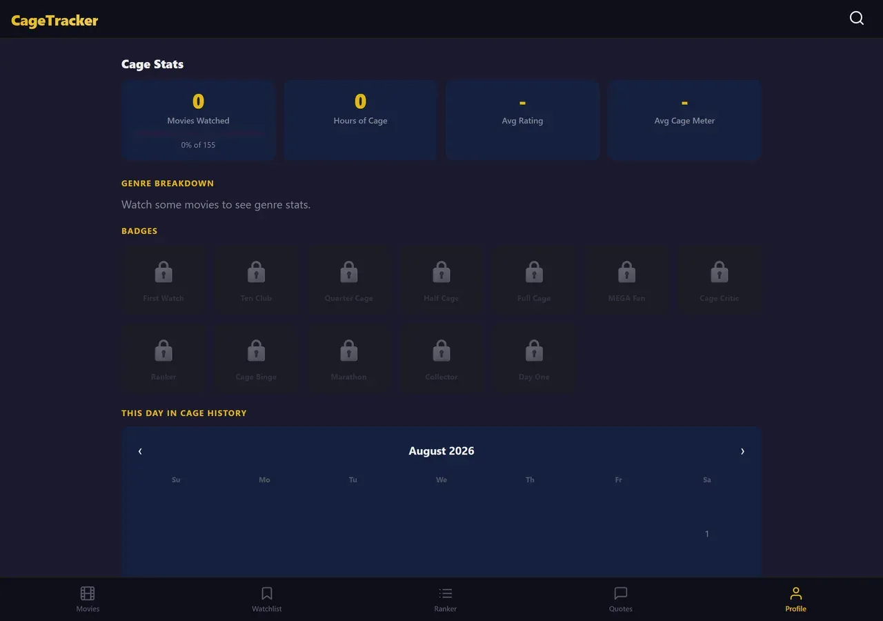 Cage Tracker - Profile